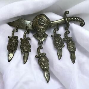 KORDA THIEF of BAGDAD Scimitar Sword Brooch Vintage